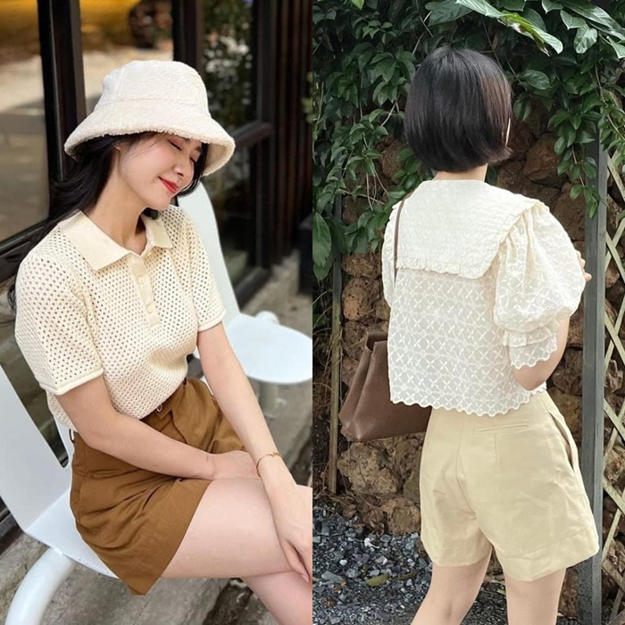 QUẦN ỐNG RỘNG NỮ KAKI NGẮN LƯNG CAO MÀU TRƠN PASTEL SHORTS DẠO PHỐ ĐI BIỂN ĐI CHƠI ĐI TIỆC