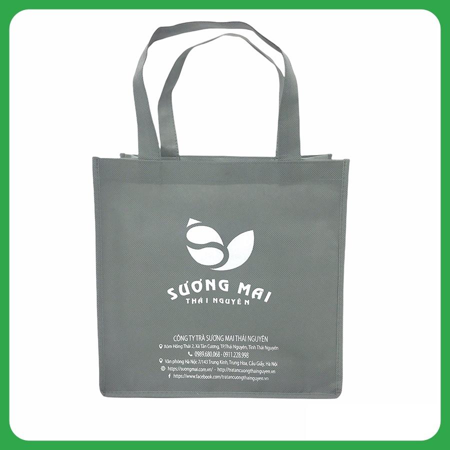 Túi Đựng Hộp Cơm Văn Phòng Giữ Nhiệt SƯƠNG MAI Chất Liệu Vải Hai Lớp Màu Xám Dễ Dàng Vệ Sinh Kích Thước 27x28x14 Cm