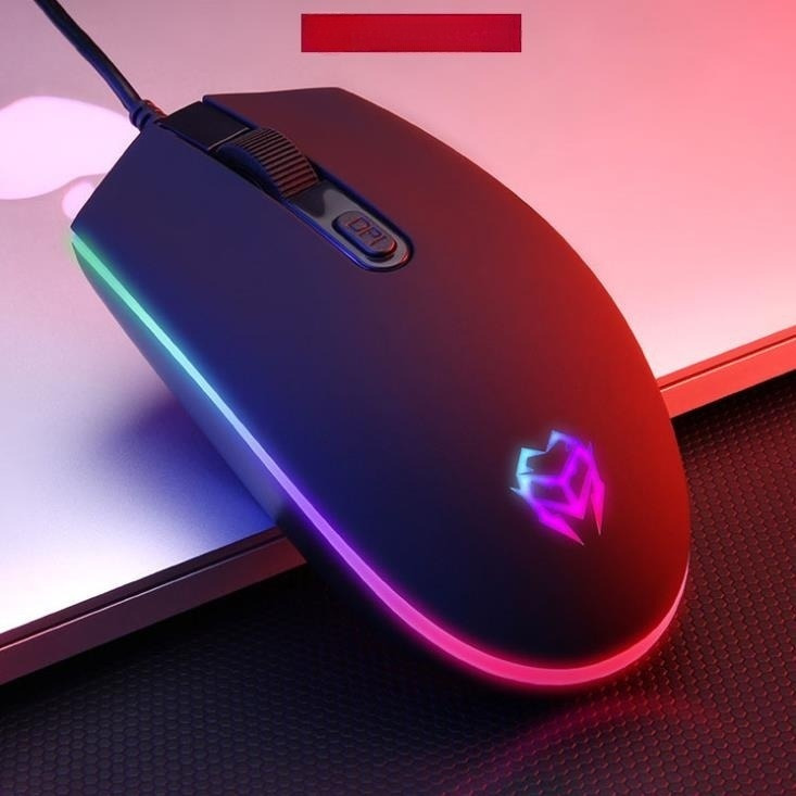 Chuột led cho máy tính Chuột có dây giá Tốt, đèn RGB 1600 DPI Đen, hoạ tiết bắt mắt Dây Dài 1m4 Thiết Kế Ôm Tay Thuận Cả 2 Tay Văn Phòng USB Cho Máy Tính Laptop Tivi - Hàng Nhập Khẩu