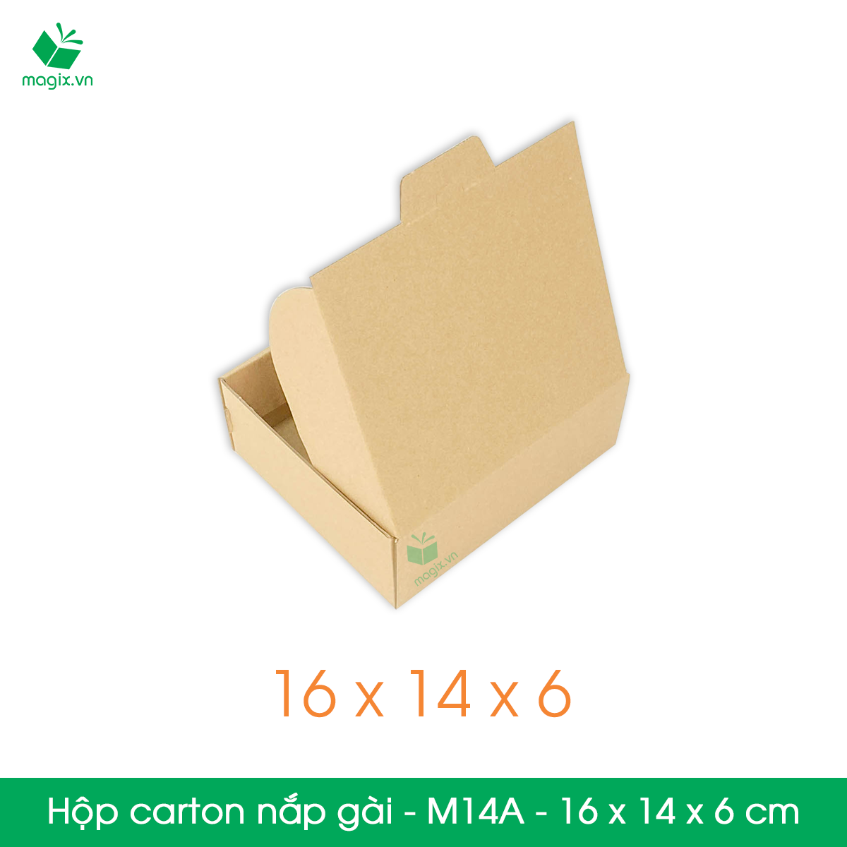 M14A - 16x14x6 cm - 25 Thùng hộp carton nắp gài đóng hàng