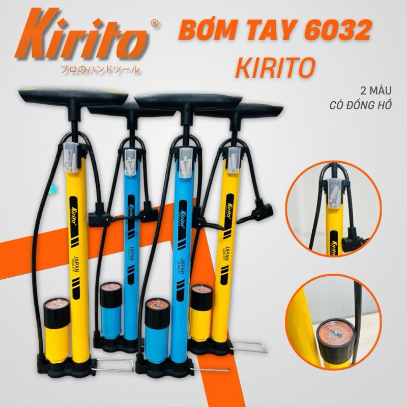 Bơm xe đạp, xe máy thương hiệu Kirito có đầu bơm bóng, bơm đệm 6032B