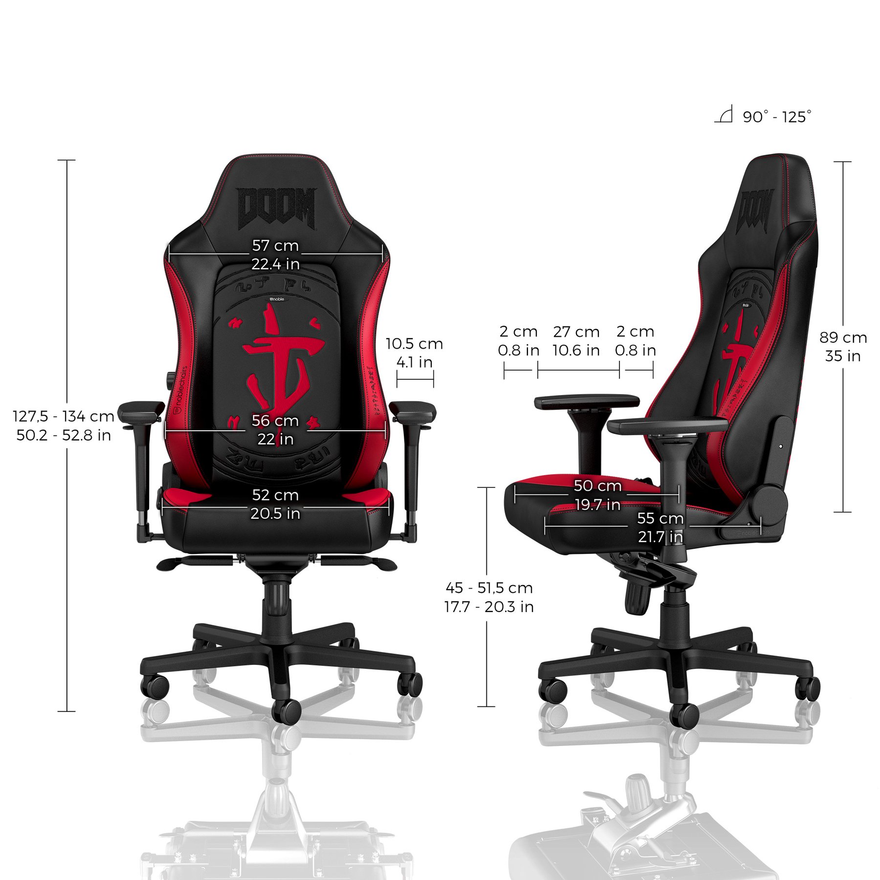 Ghế gaming cao cấp Noblechairs Hero DOOM Edition - Hàng chính hãng