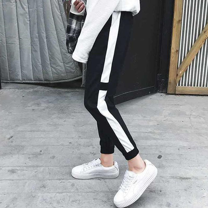 Quần jogger thun nam 1 sọc lớn, thời trang phong cách trẻ