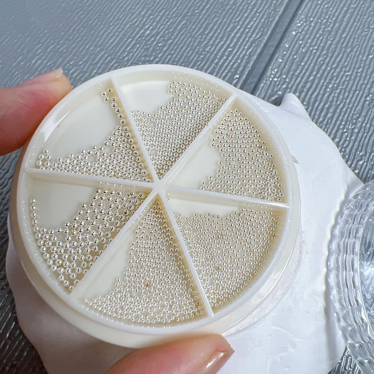 Khay Bi Kim Loại 6 Ngăn 6 Size Màu Trắng Bạc Đính Móng Làm Nail Phong Cách Hàn Quốc Không Gỉ Nữ Women