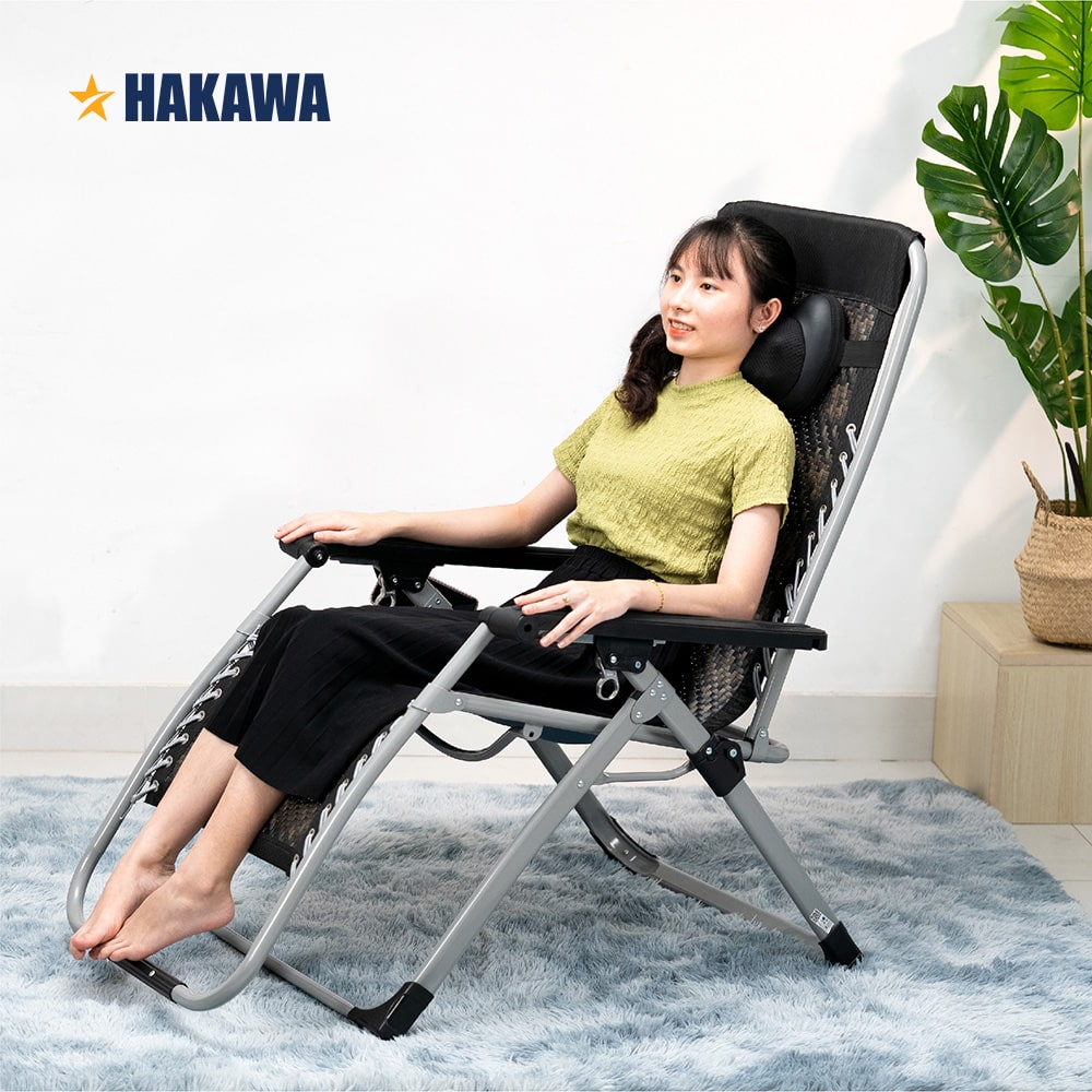 COMBO GHẾ XẾP THƯ GIÃN + MASSAGE CỔ VAI GÁY HAKAWA HK-G21P NEW + HK-M23