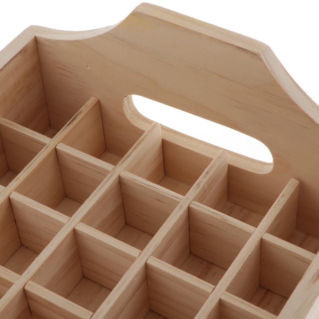 2pcs 40 Slots Natural Wooden Essential Oil Storage Rack Holder Makeup Shelf Show
