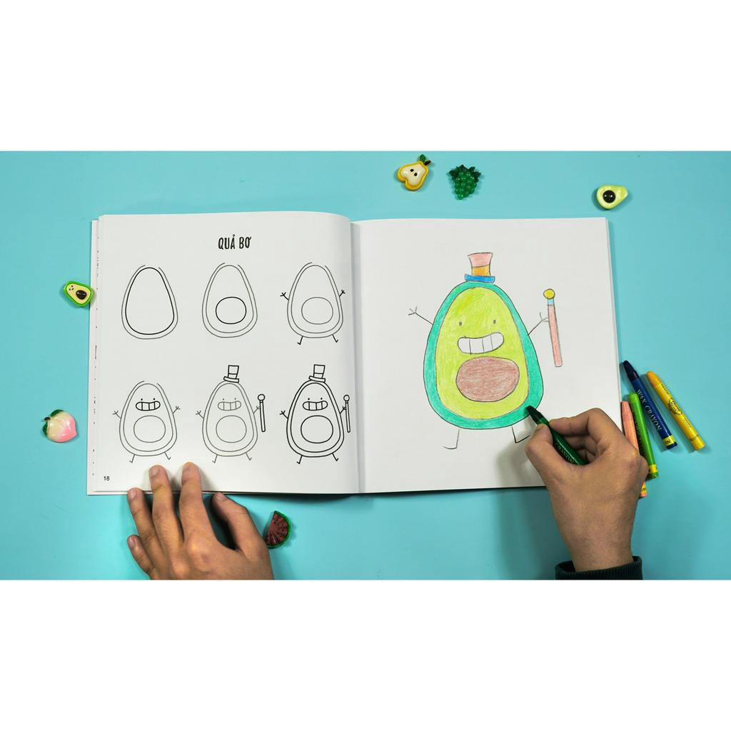 Sách - Draw Kawaii In 5 Simple Steps - Vẽ Theo Phong Cách Kawaii Với 5 Bước Đơn Giản Cho Trẻ Từ 3 Tuổi