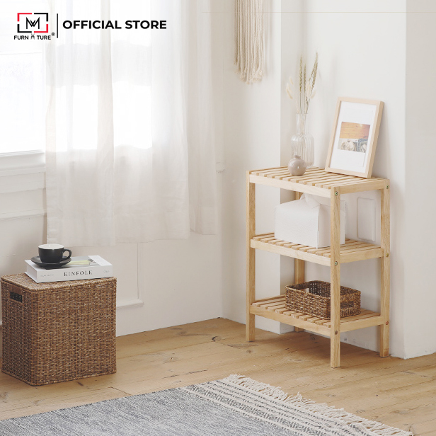 KỆ ĐỰNG GIÀY GỖ 3 TẦNG HÀN QUỐC MÀU GỖ TỰ NHIÊN - BENCH 3F NATURAL SIZE 500