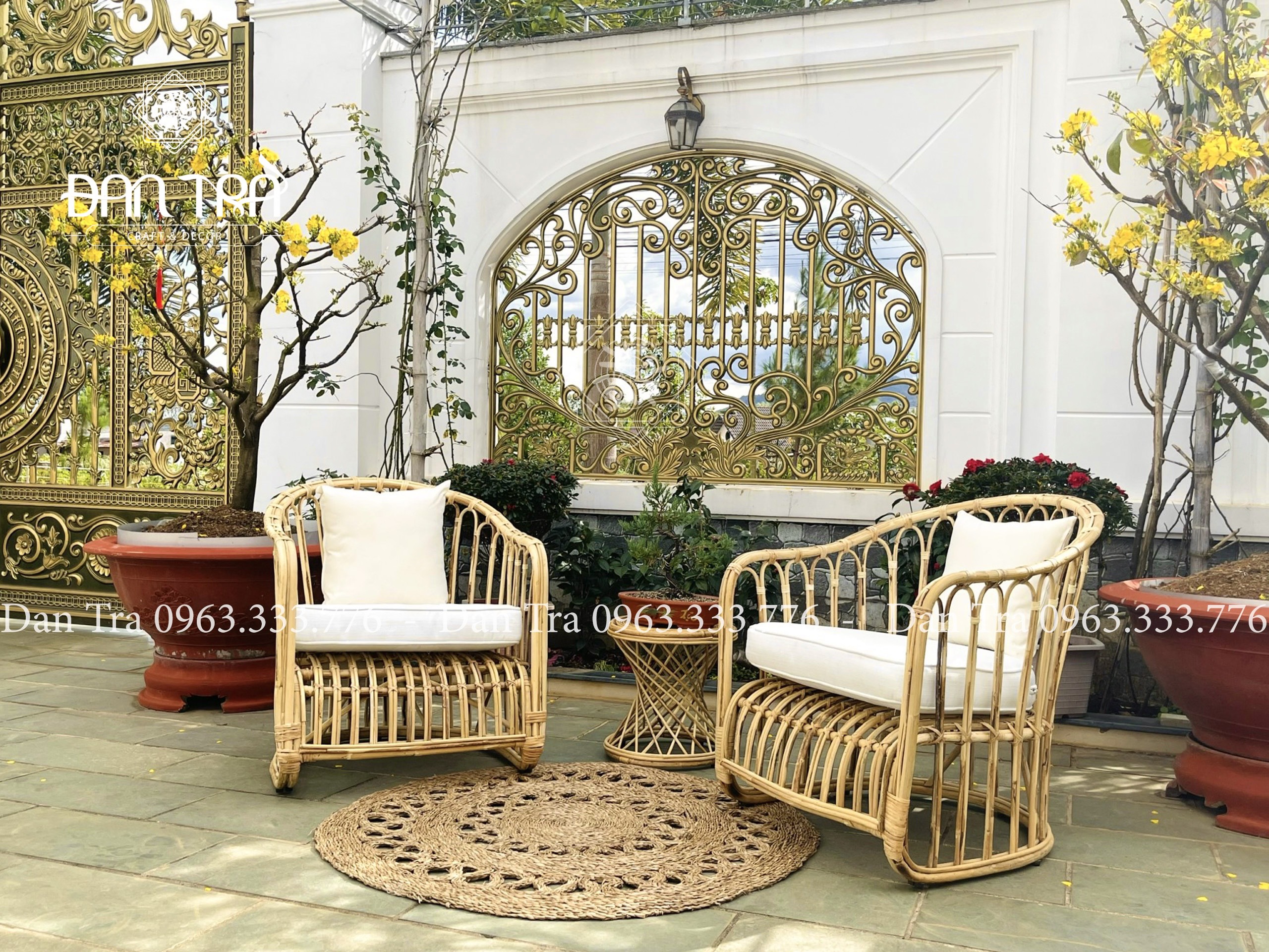Ghế Mây Đan Sọc Rồng Rắn, Ghế Mây Đơn Decor Phòng, Ghế Thư Giãn Phòng Khách, Nội Thất Mây Tre ĐAN TRÀ
