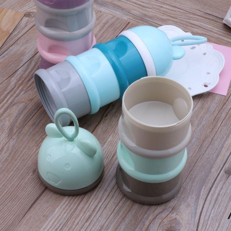 Hộp chia sữa, hộp chia đồ ăn 3 ngăn, 3 tầng cho bé bằng nhựa cao cấp không chứa BPA an toàn cho bé yêu