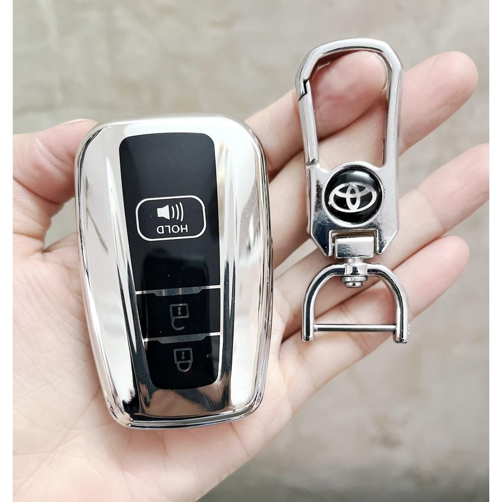 Móc khóa kèm bao ốp bảo vệ chìa khóa dành cho xe Toyota Cross, Camry, Fortuner, Hilux, Vios, Altis 