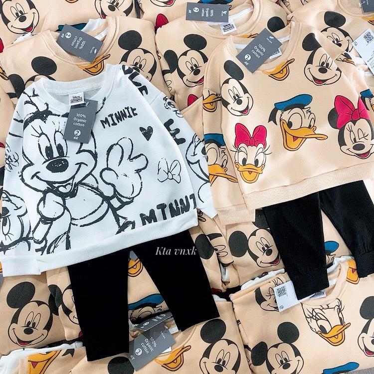 SET 2B NỈ BÔNG MICKEY -DONAL CHO BÉ