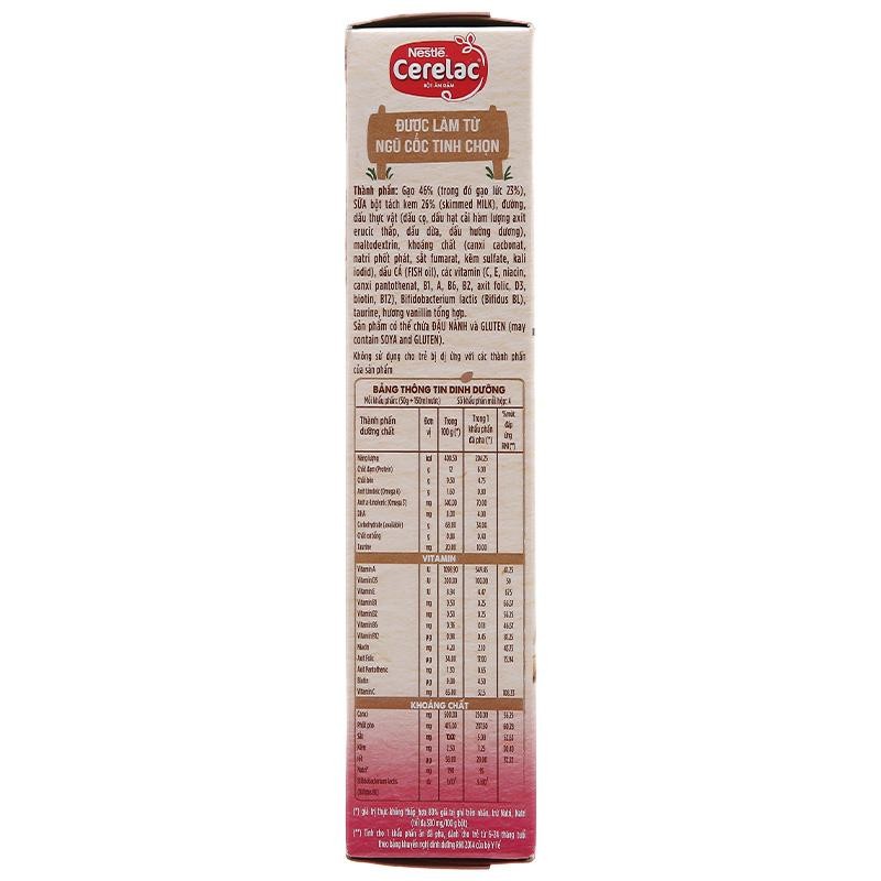 Bột ăn dặm Nestlé Cerelac gạo lức trộn sữa hộp 200g (từ 6 tháng)