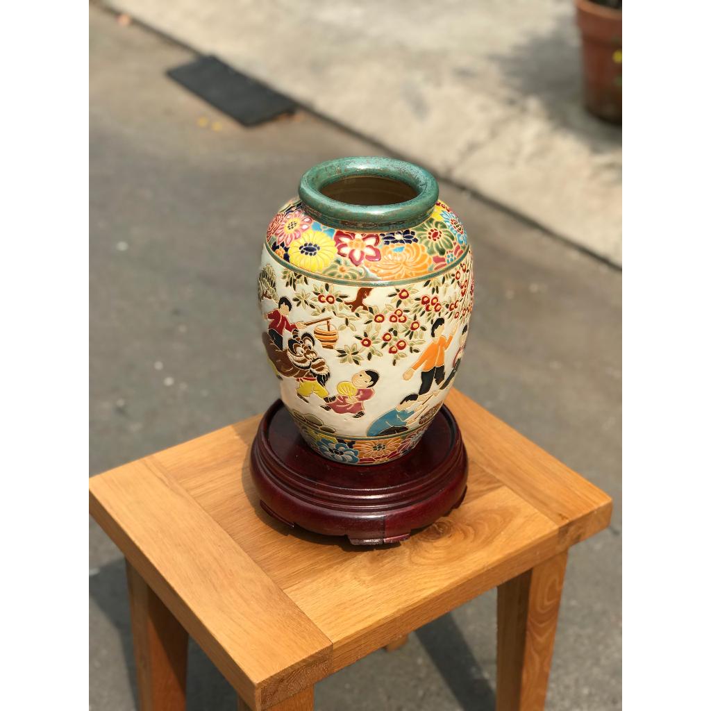 BÌNH HOA GỐM SỨ THỦ CÔNG NAM BỘ HỌA TIẾT TẾT TRUNG THU CĂM HOA TRANG TRÍ DECOR