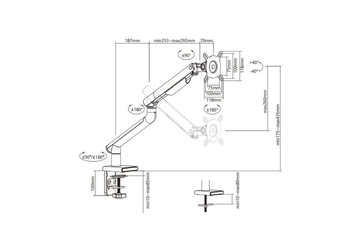 Giá đỡ màn hình Human Motion T7 Màu Trắng - Hàng Chính Hãng 3