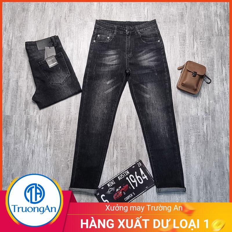 Quần jean nam màu đen cao cấp phong cách năng động, trẻ trung