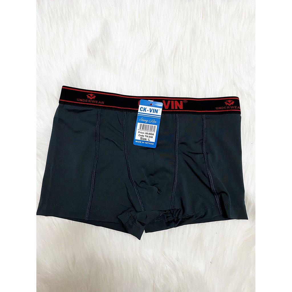 Hình ảnh Quần lót nam boxer cao cấp thun lạnh co dãn 4 chiều thông hơi thấm hút, kiểu quần lót đùi nam lịch lãm lưng to 048