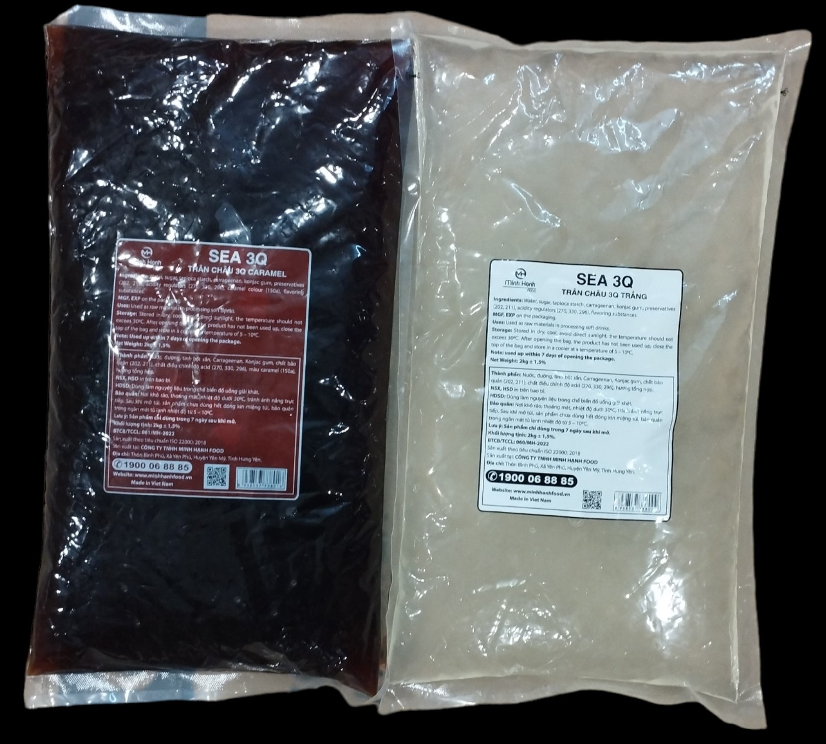 Hình ảnh Combo 2 gói Trân Châu Đen và Trắng 3Q Sea Jelly 2 kg /Thạch 3Q Sea Jelly (ngon, dai giòn sần sật - dùng trực tiếp mà không cần nấu hay chế biến khác)