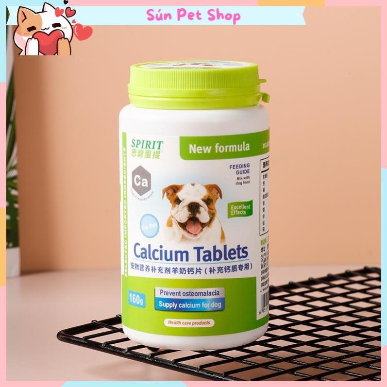 Viên SPIRIT bổ sung dinh dưỡng canxi, vitamin, khoáng, dưỡng lông cho thú cưng - Chăm sóc sức khỏe cho chó mèo (160g)