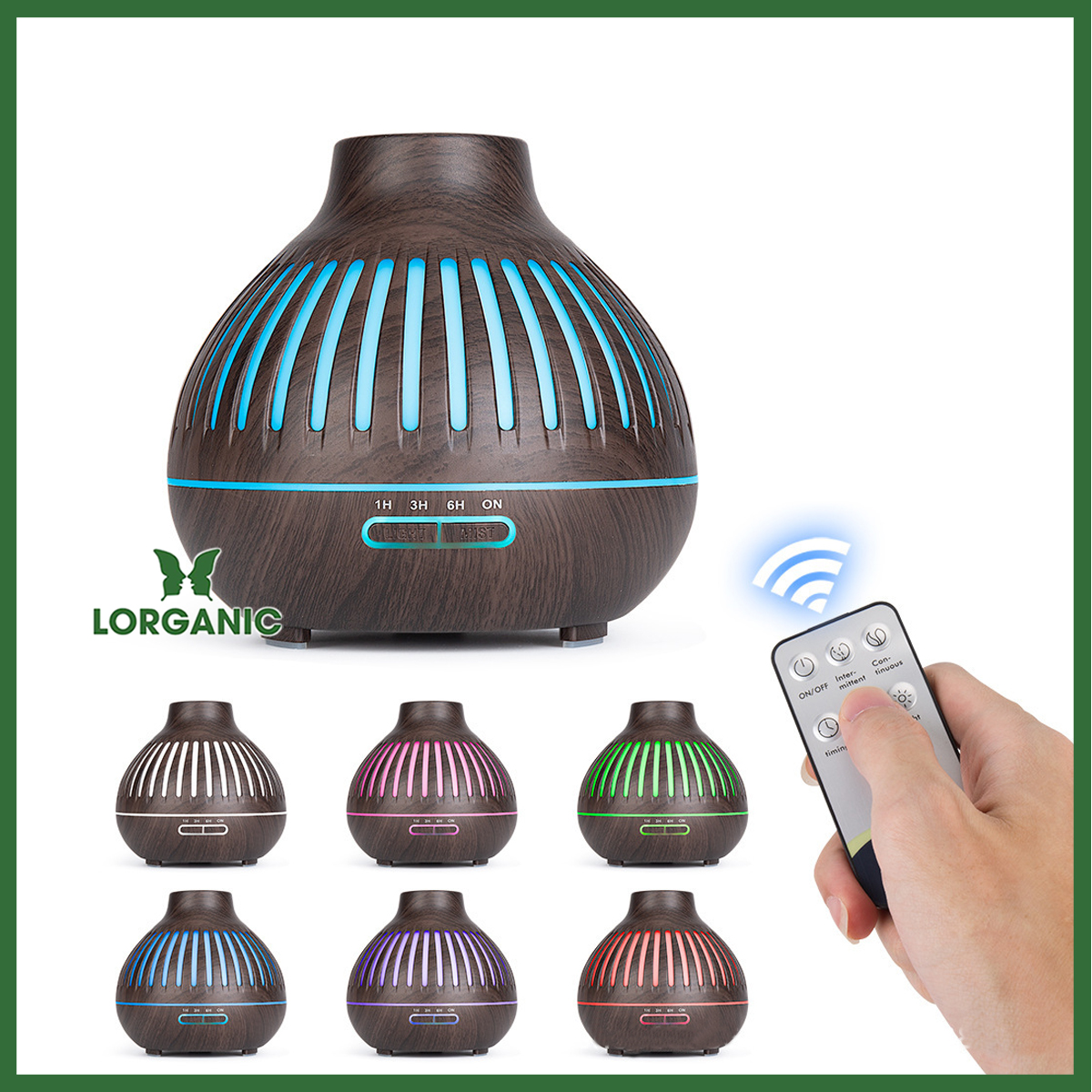 Máy khuếch tán/ máy xông tinh dầu Lorganic hình Núi Lửa Sọc - Lưới FX2078/ Công nghệ hiện đại