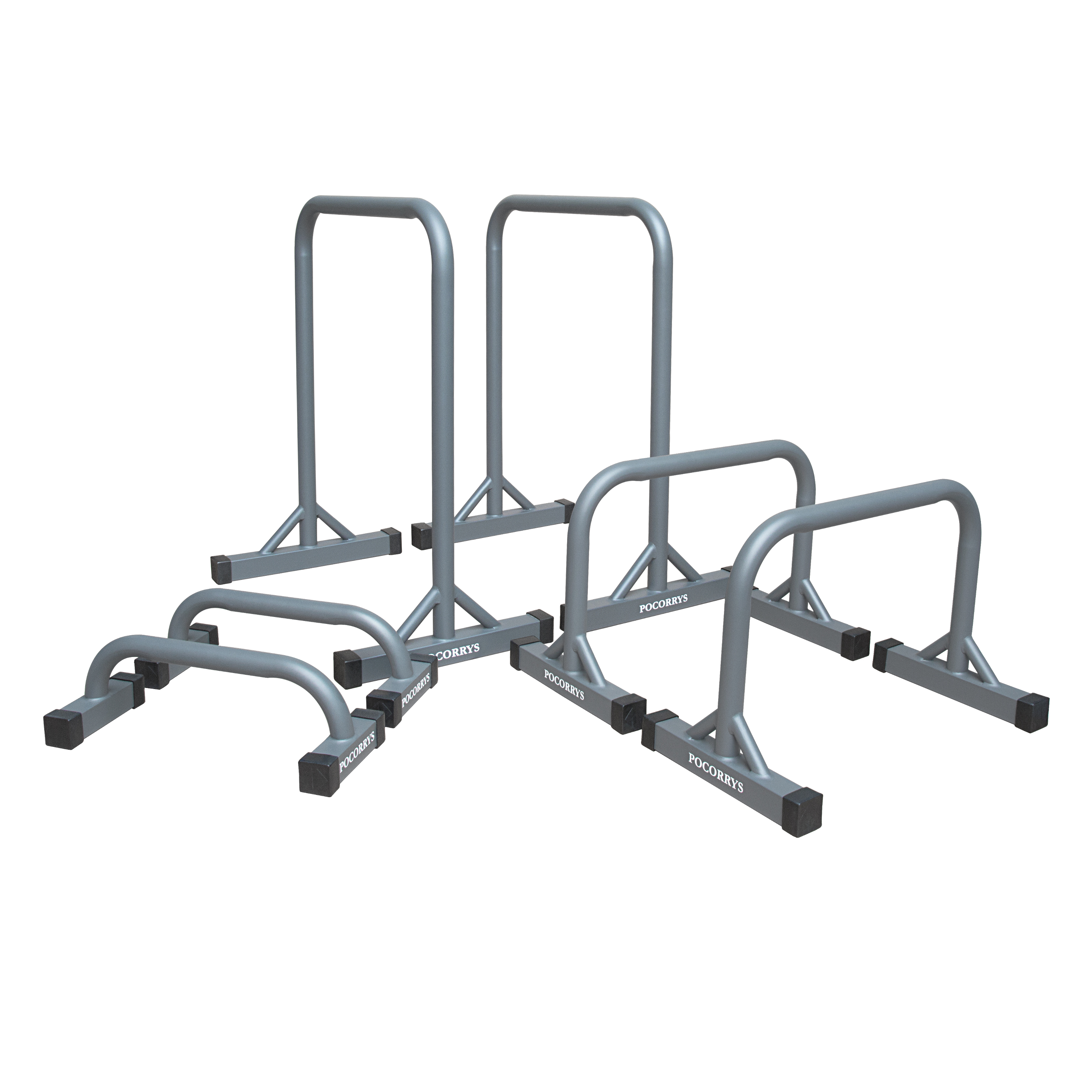 Combo 3 bộ Xà kép, Dụng cụ chống đẩy, Parallettes Pocorrys 02, Màu ghi