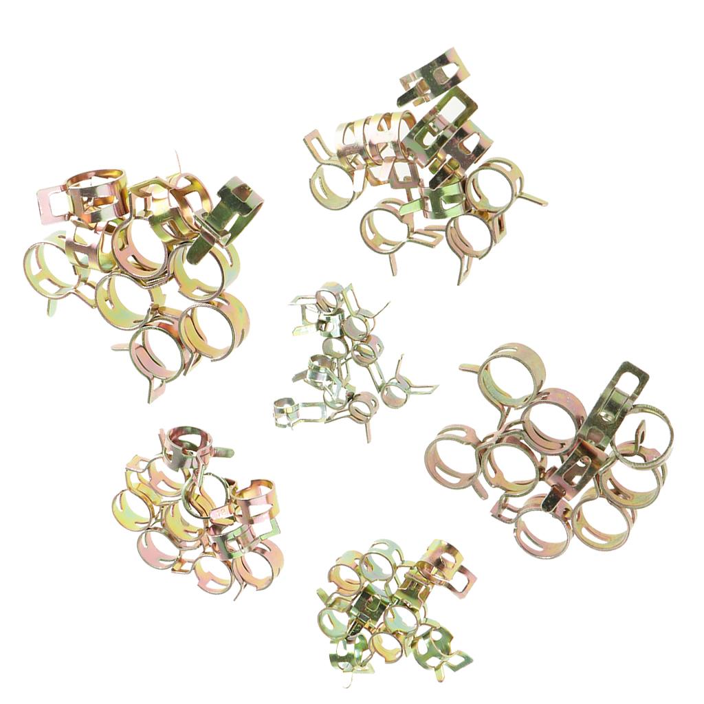 60Pcs Spring Band Type Hose Pipe Clamp Low Pressure Air Clip Clamp 6mm-15mm~