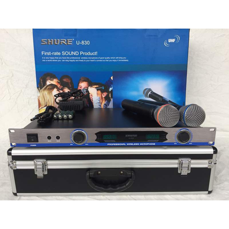 Micro không dây Shure U830 - Mic karaoke gia đình, sân khấu - Độ nhạy cao, bắt sóng xa, chống hú rít - Thiết kế sang trọng, bắt mắt -  Dễ dàng phối ghép với các thiết bị âm thanh khác - Hàng nhập khẩu loại I