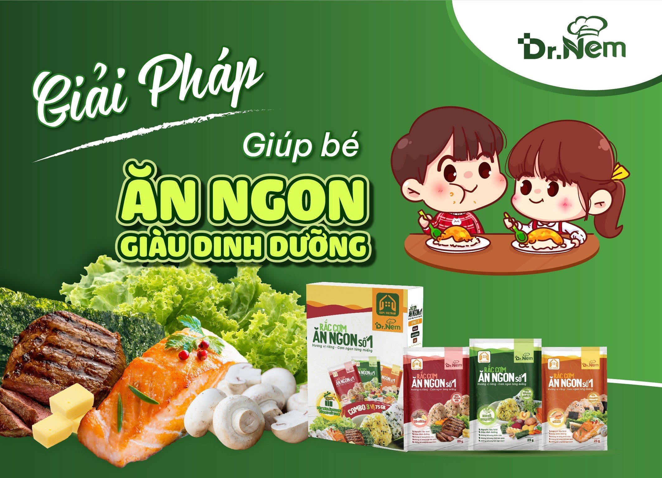 RẮC CƠM ĂN NGON TẶNG BỘT NÊM TỪ RAU CỦ TƯƠI VÀ 2 VỊ MỚI