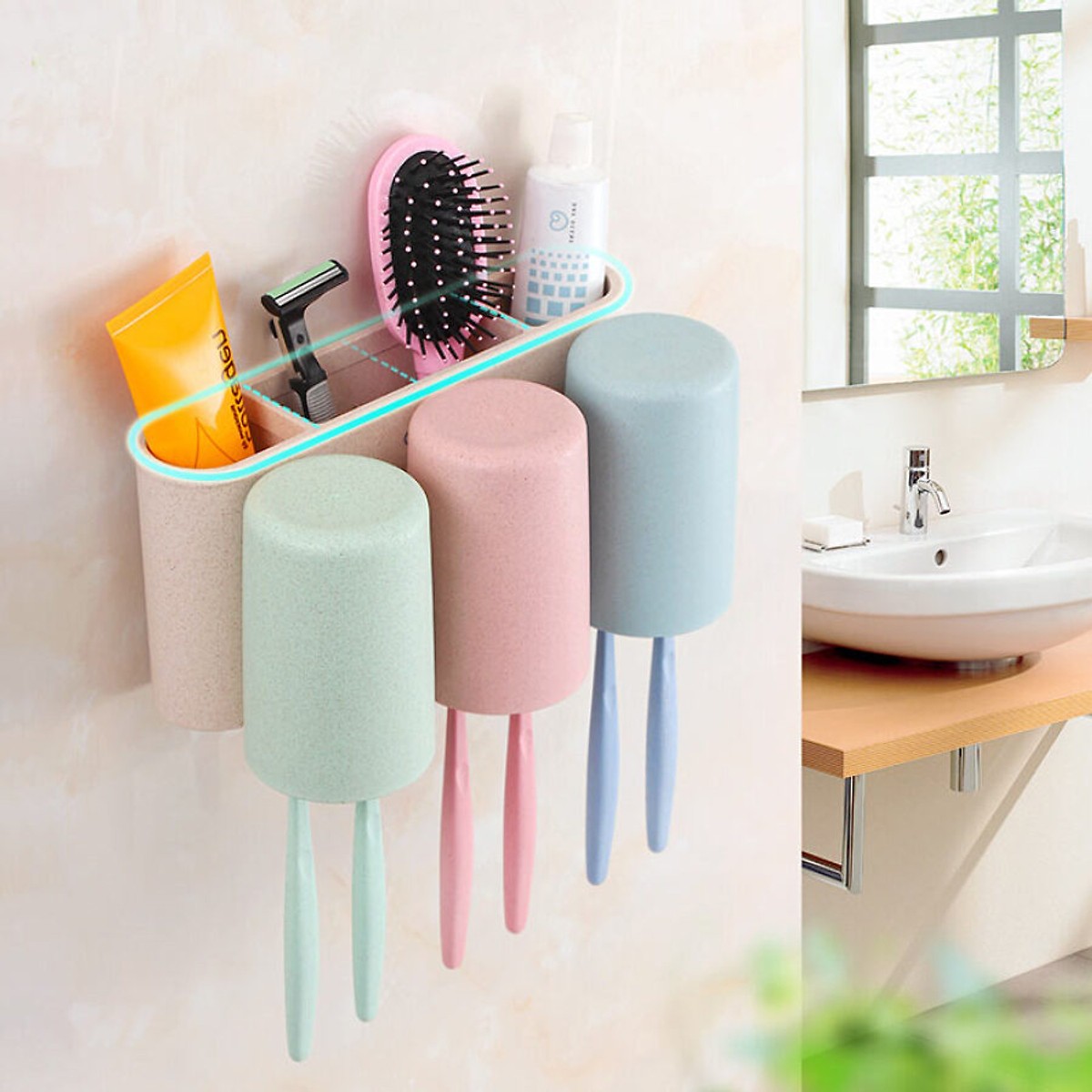Kệ Giá Treo Và Ly Đánh Răng E1615