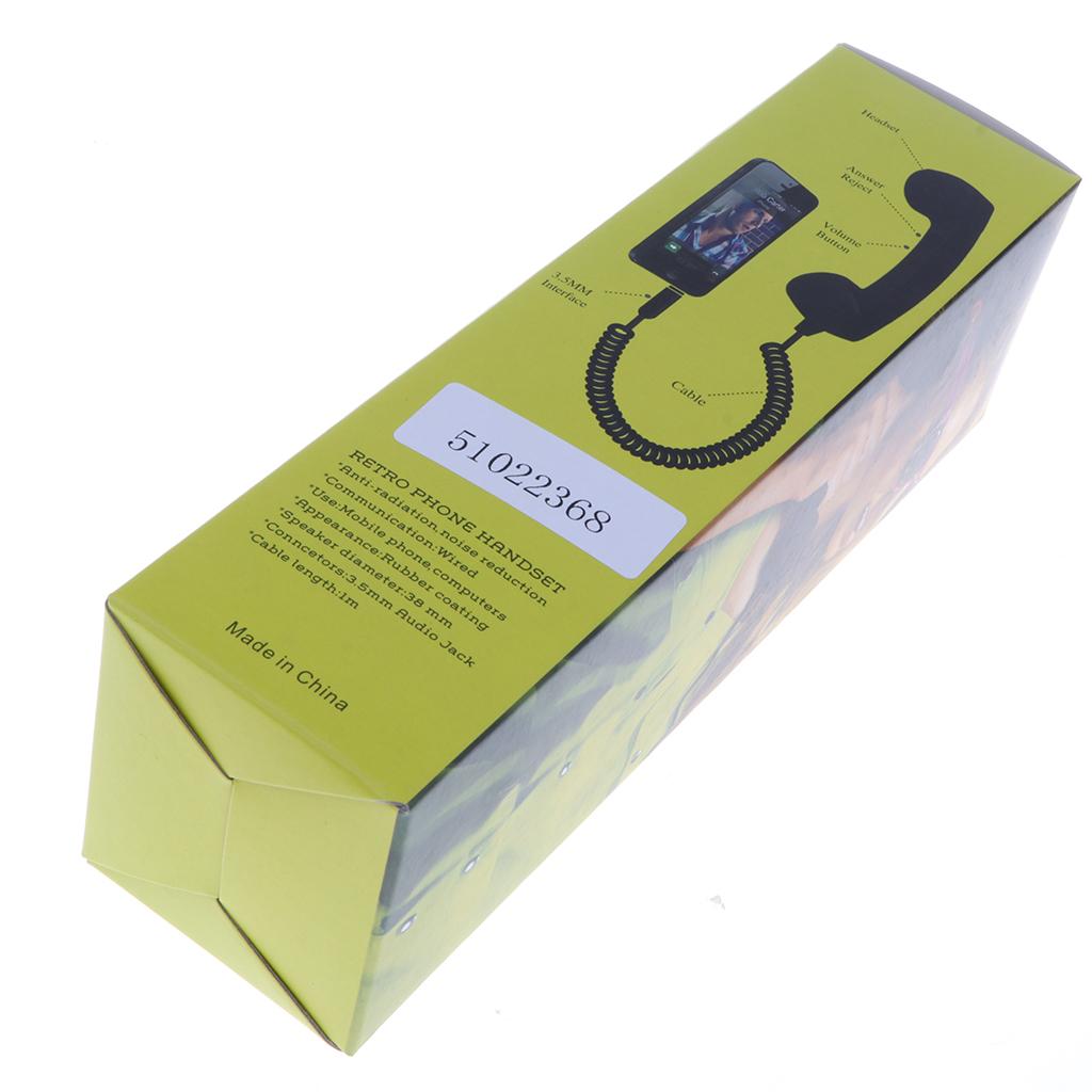 2x3.5 Mm Microphone Retro Mobile Phone Handset Telephone Classic Receiver Black