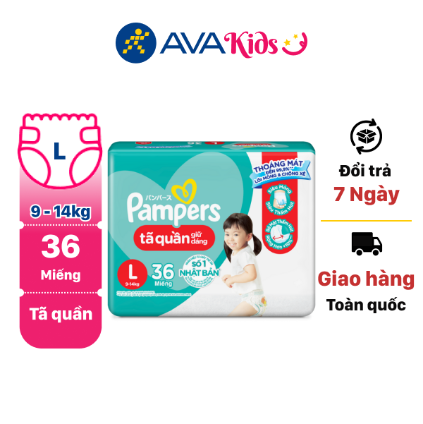 Tã quần Pampers Baby Dry size L 36 miếng (cho bé 9 - 14kg)