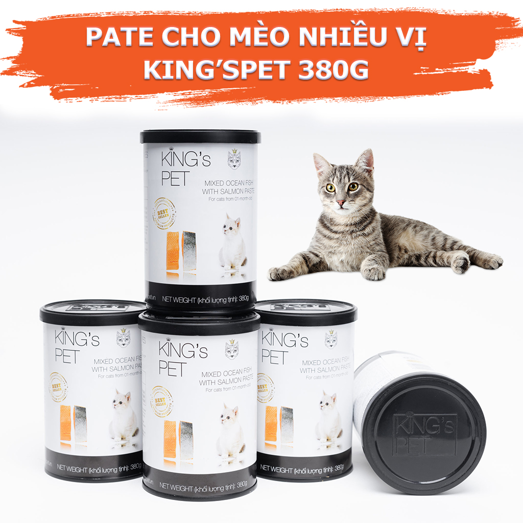 Thức Ăn Ướt Pate Cho Mèo, Pate Mèo KingsPet Lon 380g