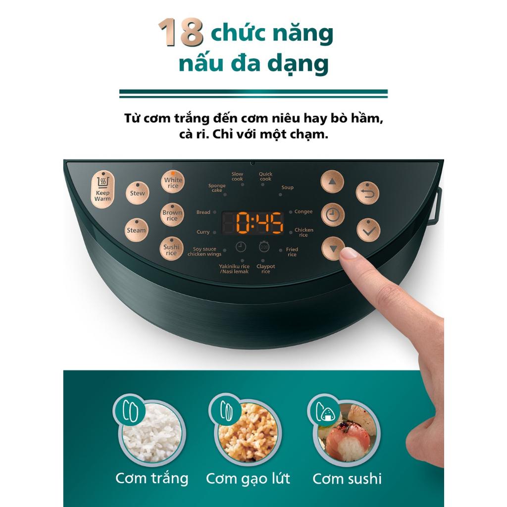 Nồi Cơm Điện Tử Philips HD4518/62, 1.8Lit - 940w, Hàng Chính Hãng