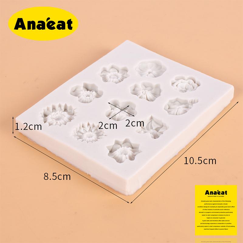 Khuôn Silicone ANAEAT Làm Bánh Sô Cô La Trang Trí DIY Tạo Hình Hoa Hồng/Hoa Hướng Dương