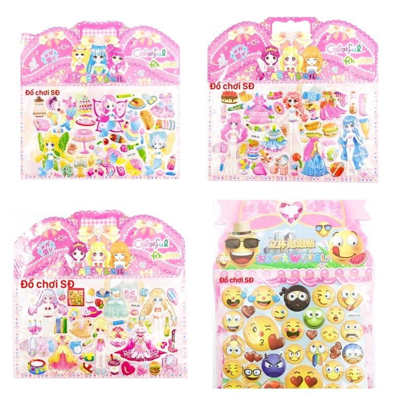 Hình dán nổi 3D - combo 10 tấm khác nhau