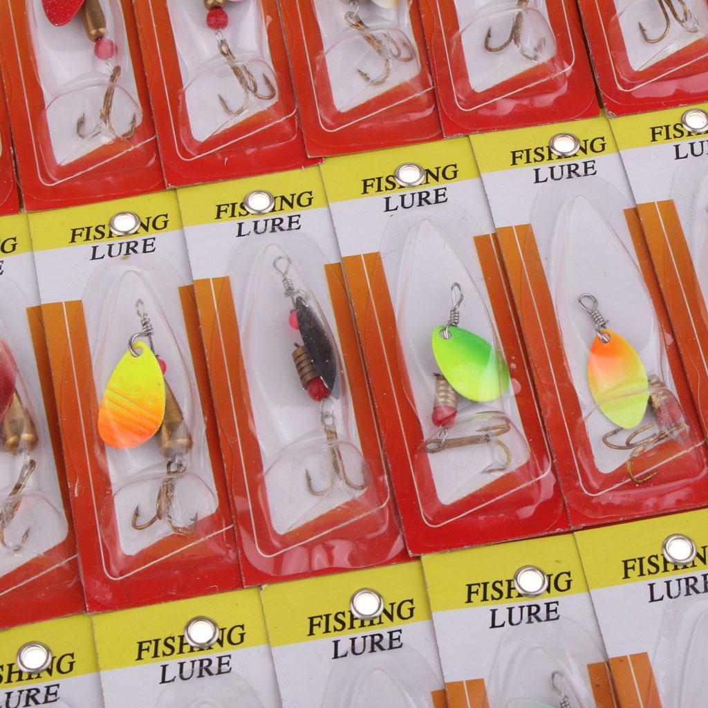 30pcs Colorful Metal Spinners Baits Bass Crankbaits Spoon Fishing Lures