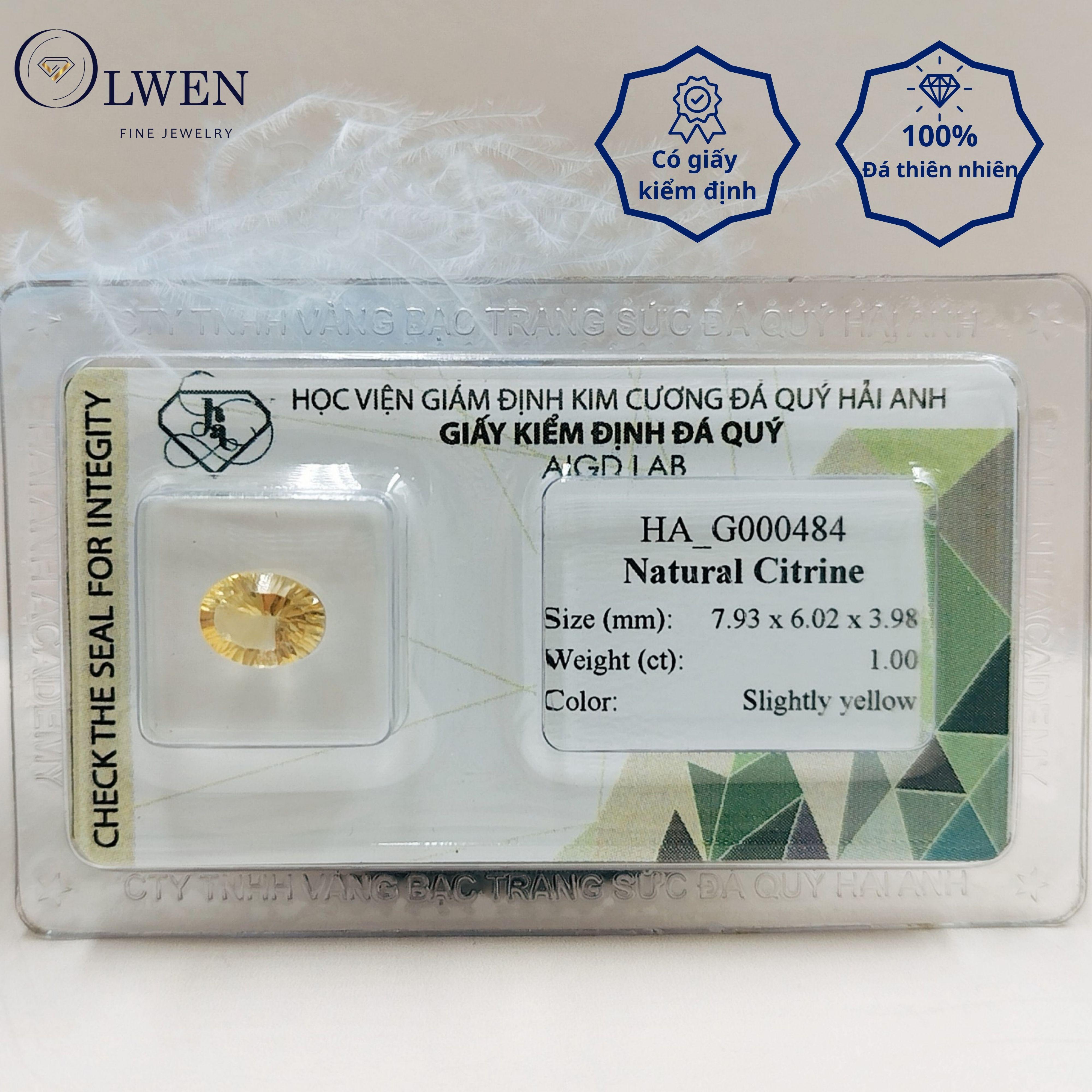 Viên đá thạch anh vàng ( citrine ) thiên nhiên  HA_G000484