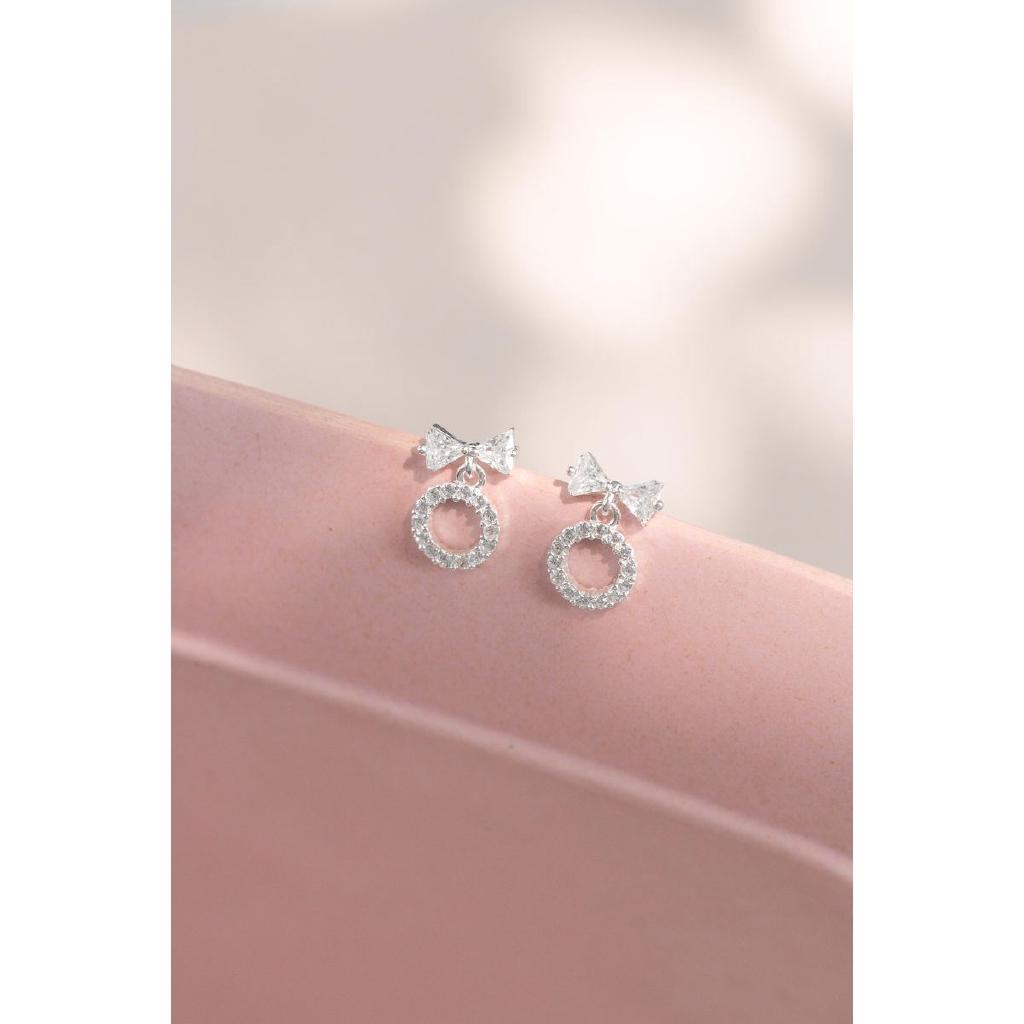 Bông tai bạc Bling it hình nơ BIBT283