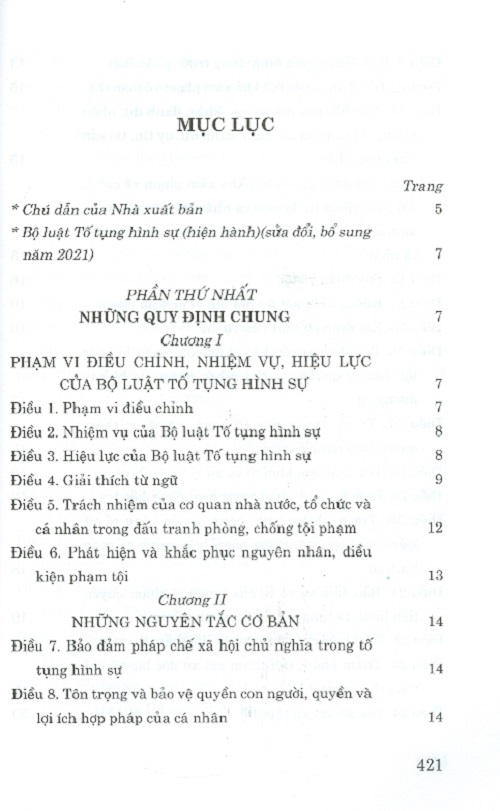 Sách Bộ luật Tố tụng Hình Sự Hiện Hành - Tái Bản Năm 2021 (NXB Chính Trị Quốc Gia Sự Thật)