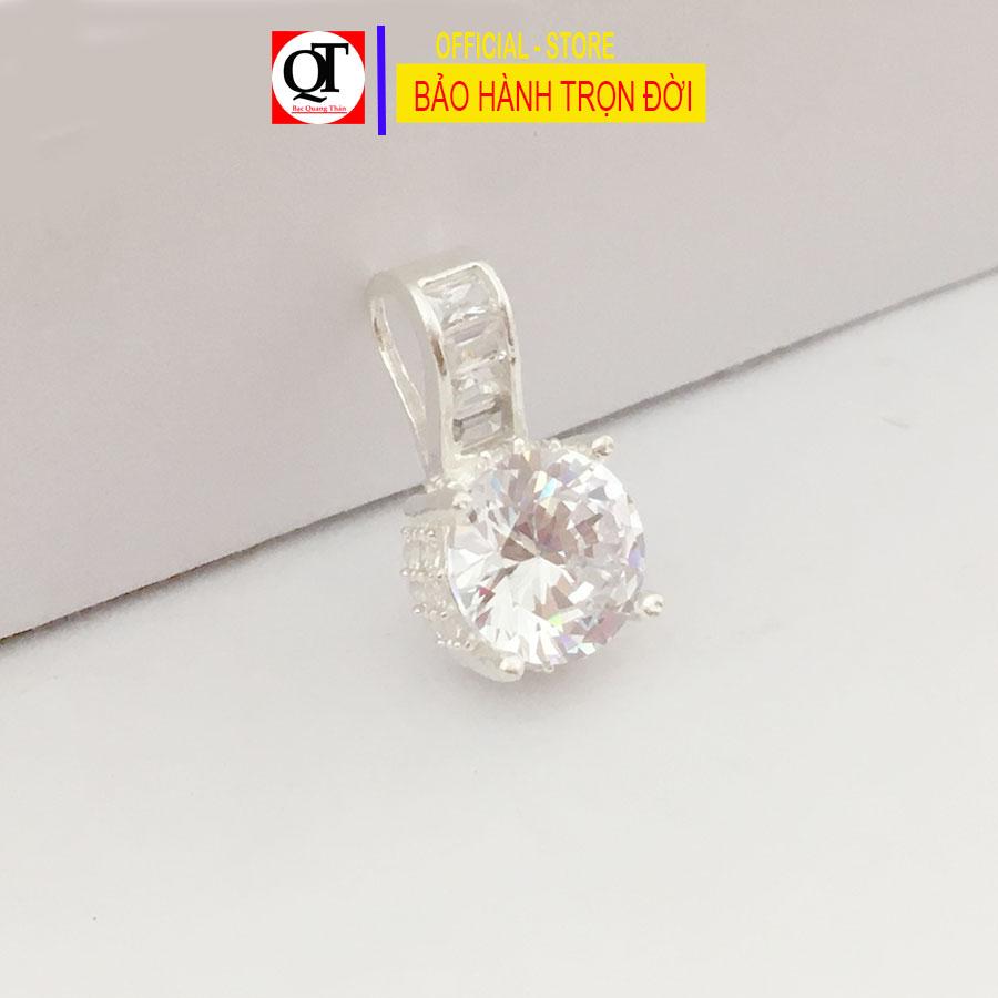 Dây chuyền bạc nữ mặt dây phong cách Hàn Quốc đính đá kim cương nhân tạo size 8mm chất liệu bạc ta Bạc Quang Thản