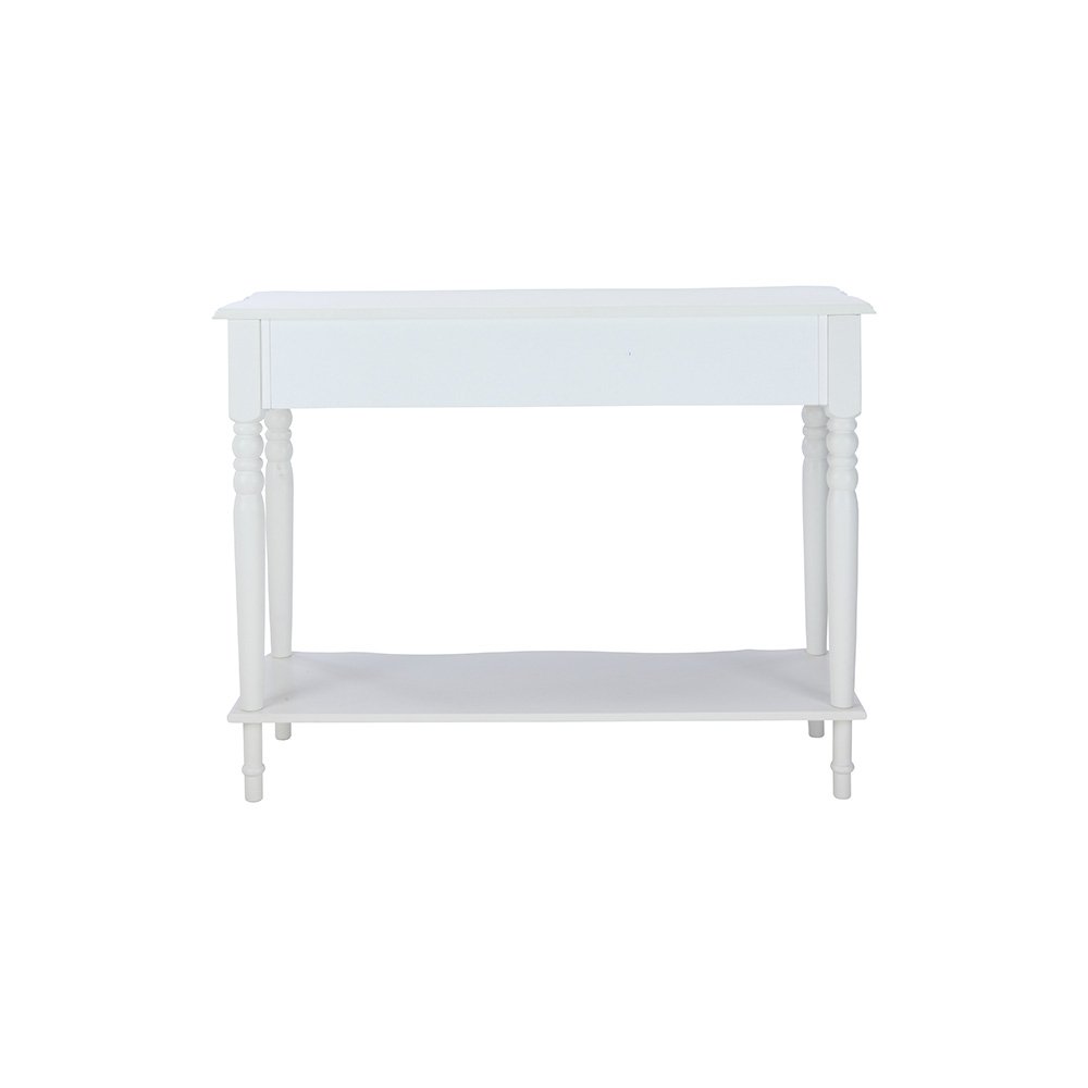 Bàn console trắng trang trí ANASTASIA chất liệu gỗ công nghiệp cao cấp, kèm kệ lửng và ngăn kéo, kiểu dáng cổ điển thanh lịch | Index Living Mall - Phân phối độc quyền tại Việt Nam