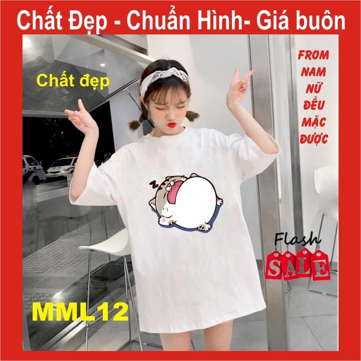 Áo thun mèo cat ami bụng bự M8,UNI SIZE FREE SIZE ,tay lỡ