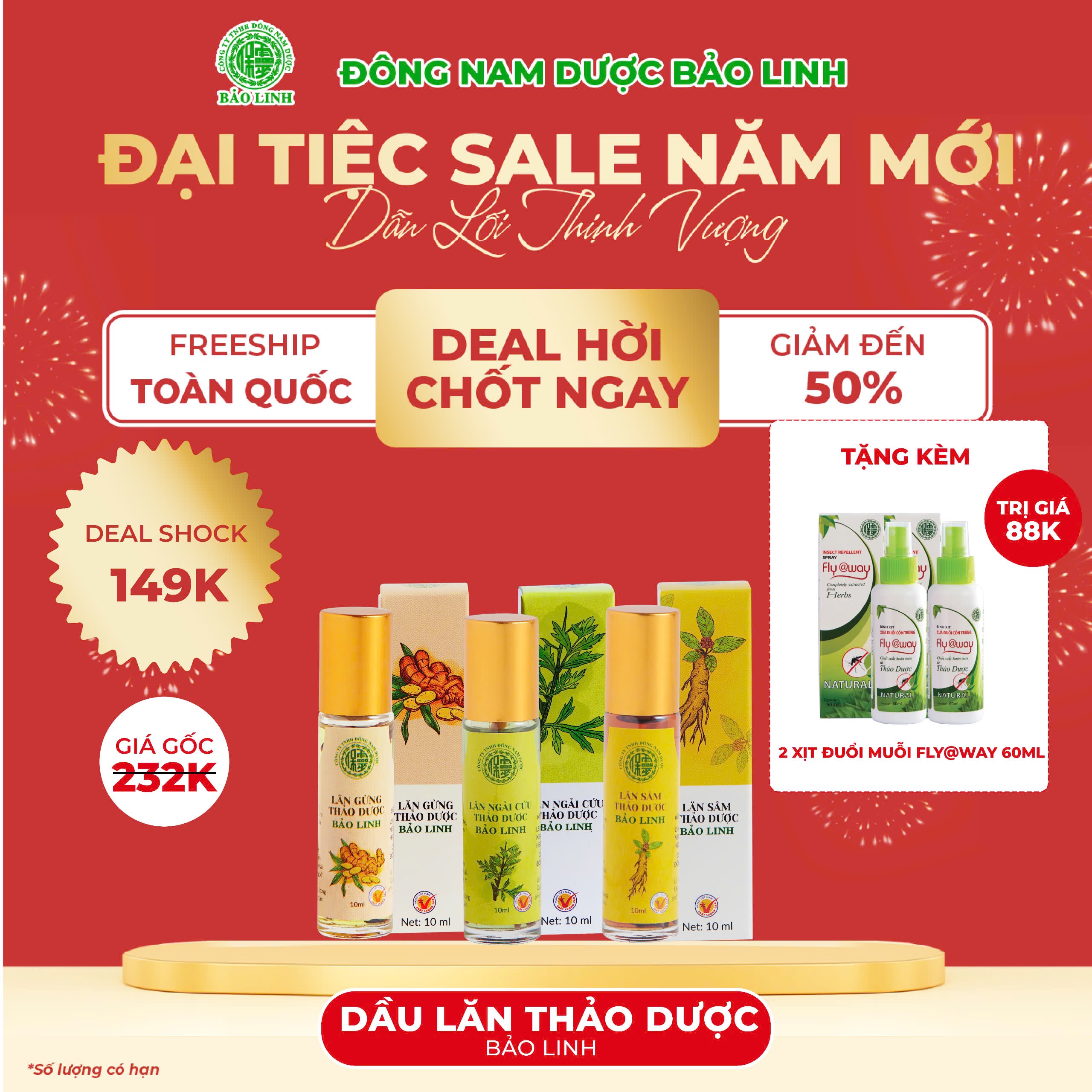 Dầu Lăn Gừng Thảo Dược Bảo Linh 10ml - Xoa bóp, giảm đau đầu, đau cơ, căng thẳng, mệt mỏi, đau cổ vai gáy