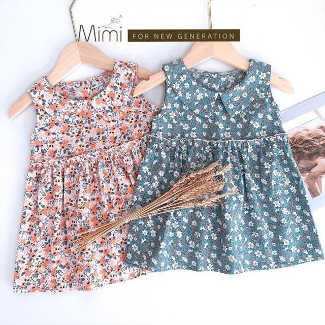 Đầm hoa sát nách 1 lớp nhẹ nhàng cho Bé gái