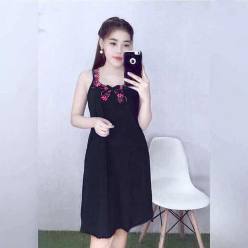 Đầm Thun Lạnh Phối Ren Loại 1