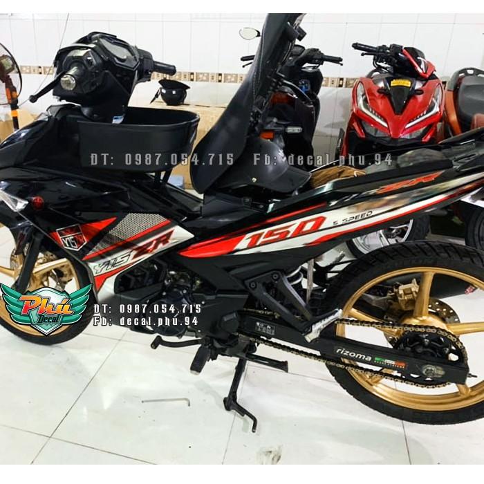 Tem rời Crom Exciter 150 Y15 ZR Xe đen đỏ