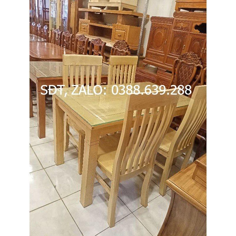 Bàn Ăn 4 Ghế gỗ Sồi màu tự nhiên giá 4tr100 0388.639.288