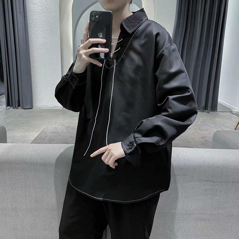 Áo Sơ Mi Tay Dài Dáng Rộng Phong Cách Lịch Lãm Thời Trang Cho Nam