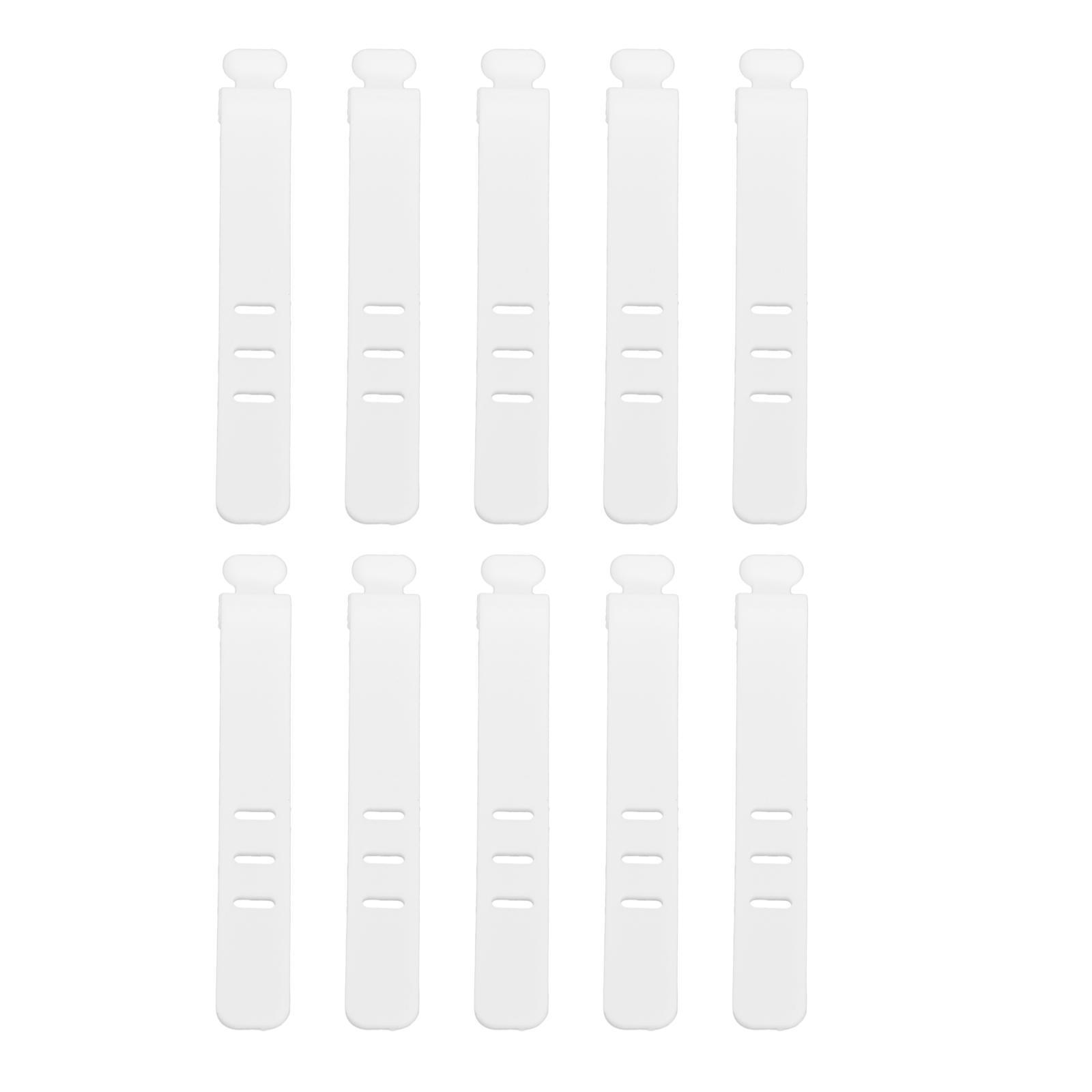 10Pcs Silicone Cable Ties with Hook and Loop 3 Holes Keeper for Data Cable