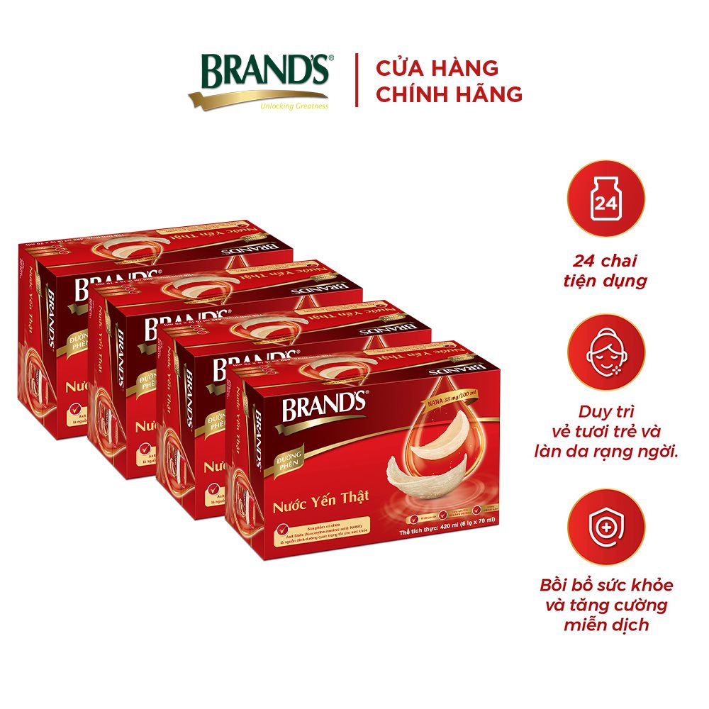 Combo 4 Nước yến thật BRAND'S Đường Phèn